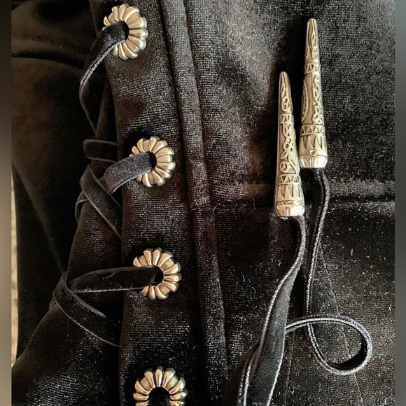 New The Kooples Velvet Lace Up Biker Jacket chrome hearts allsaints zara leather - Picture 4 of 16